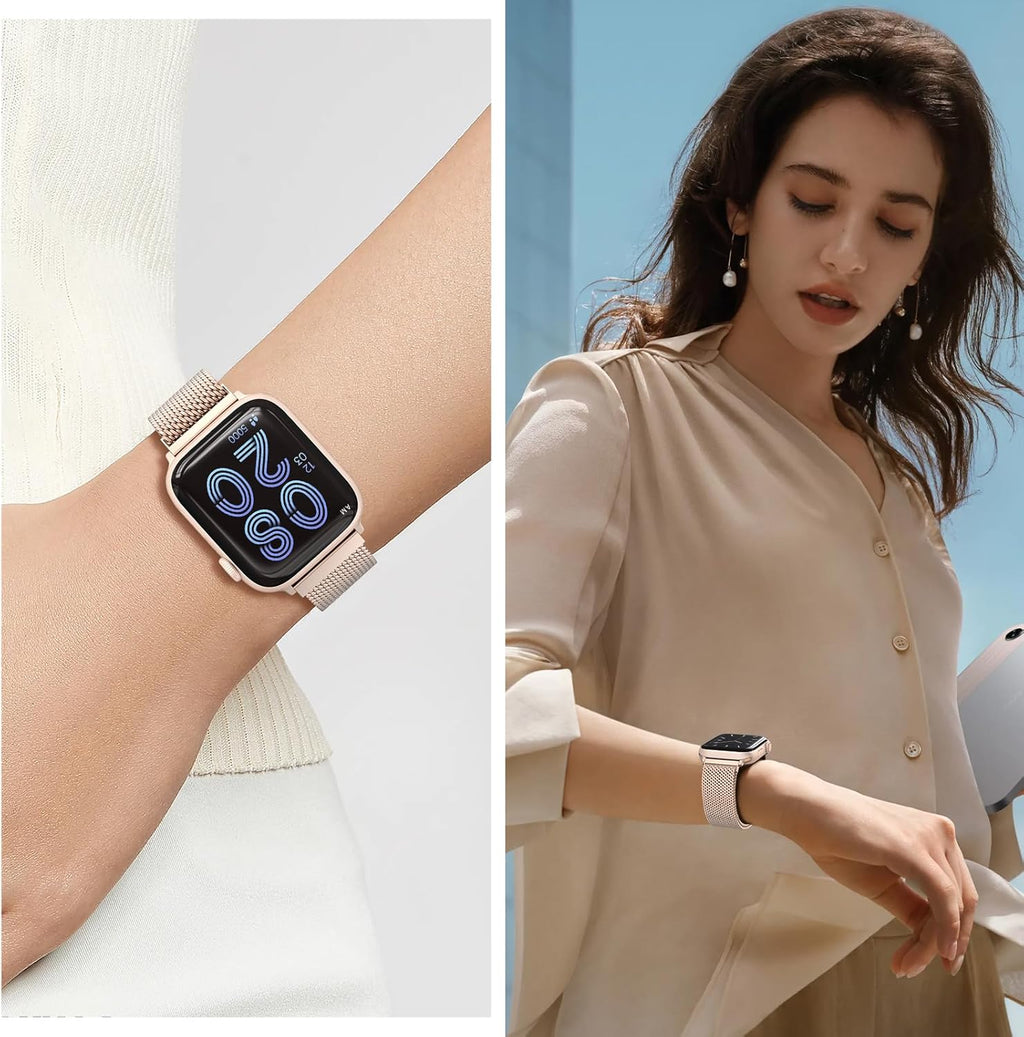 Compatible Avec Bracelet Apple Watch Homme Femme, Bracelets Magnétique Acier Inoxydable Pour Iwatch Series 11 10 9 8 7 6 5 4 3 2 1 Ultra 49Mm 46Mm 45Mm 44Mm 42Mm 41Mm 40Mm 38Mm