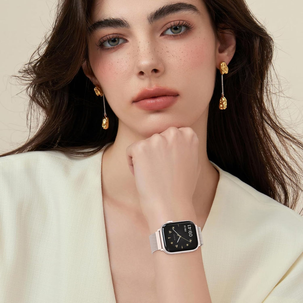 Compatible Avec Bracelet Apple Watch Homme Femme, Bracelets Magnétique Acier Inoxydable Pour Iwatch Series 11 10 9 8 7 6 5 4 3 2 1 Ultra 49Mm 46Mm 45Mm 44Mm 42Mm 41Mm 40Mm 38Mm