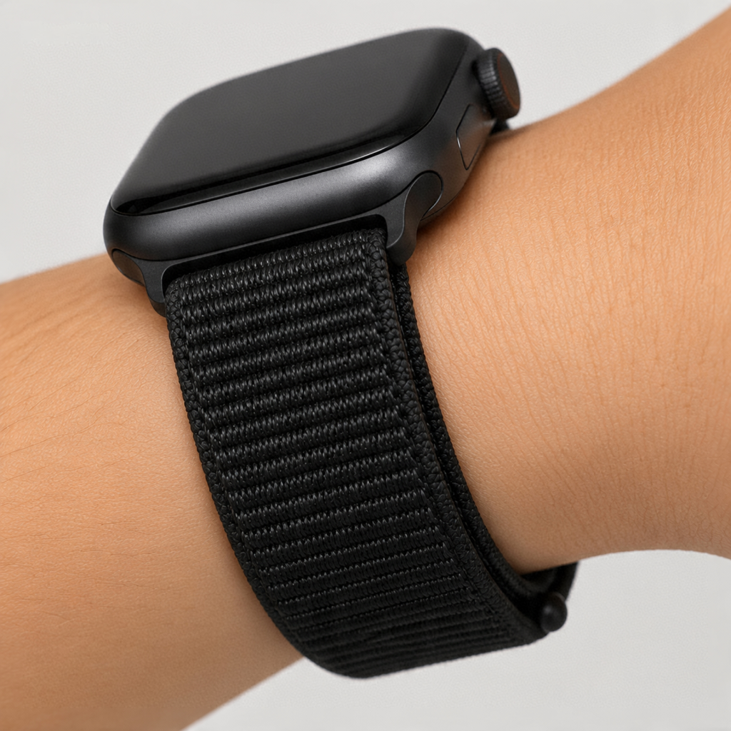Bracelet Apple Watch Nylon Tressé - Noir